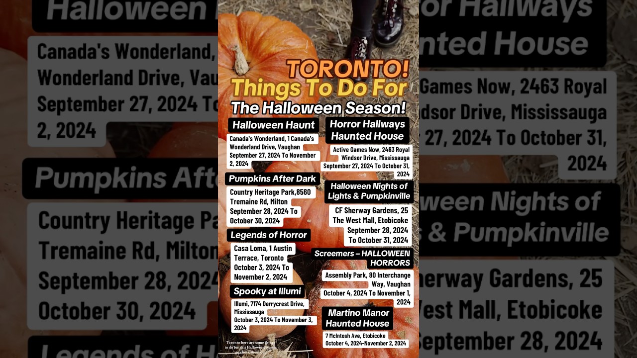 Things To Do For The Halloween Season In Toronto This Fall! 