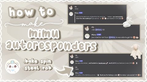 how to make MIMU AUTORESPONDERS using slash commands | UPDATED tutorial 、ely. °｡˚☁
