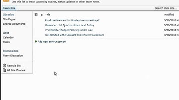 SharePoint Team Site template