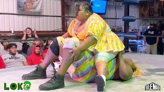 Super Oprah vs Big Mami (Intergender) Loko Wrestling - Title Match Network