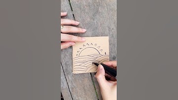 How to draw a beautiful nature with simple lines| asmr drawing | landscape drawing | Recycle art