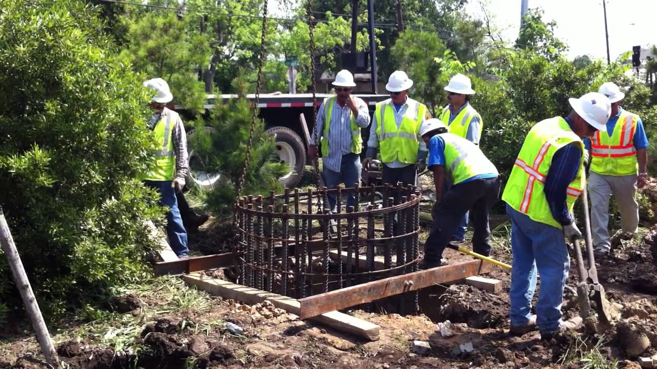 High mast Foundation install part 13 YouTube