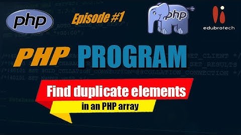 Episode#1: PHP Logic – Find Duplicate Elements in an Array 🧠 | Hindi | Edubrotech