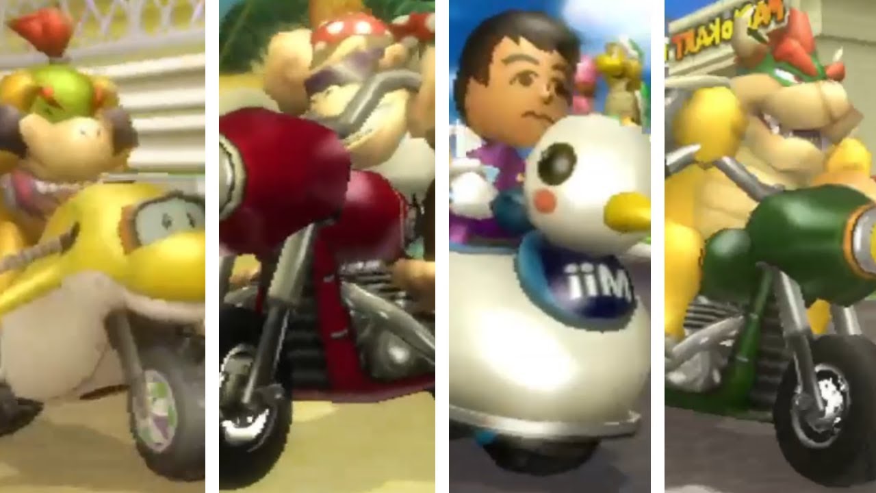 Mario Kart Wii Mirror - All Characters Losing Animations (Bikes)