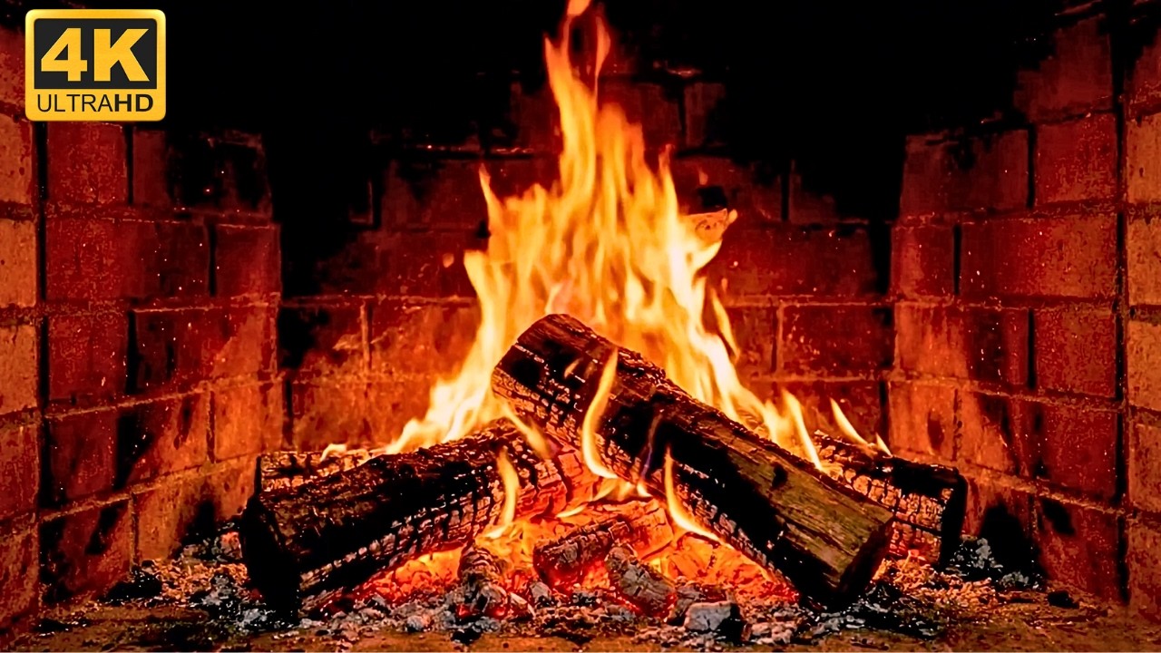 4K Peaceful March Fireplace 🔥 Relaxing Sounds for Sleep