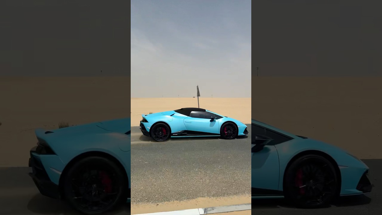 Lamborghini in the Dubai desert ?️ #dubai #desert #lamborghini