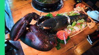 7 POUND LOBSTER FEAST! (Lobster Tail Sashimi + Lobster Blood Soup???)