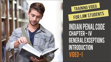 A video lecture - Indian Penal Code - Chapter IV - General Exceptions - Introduction