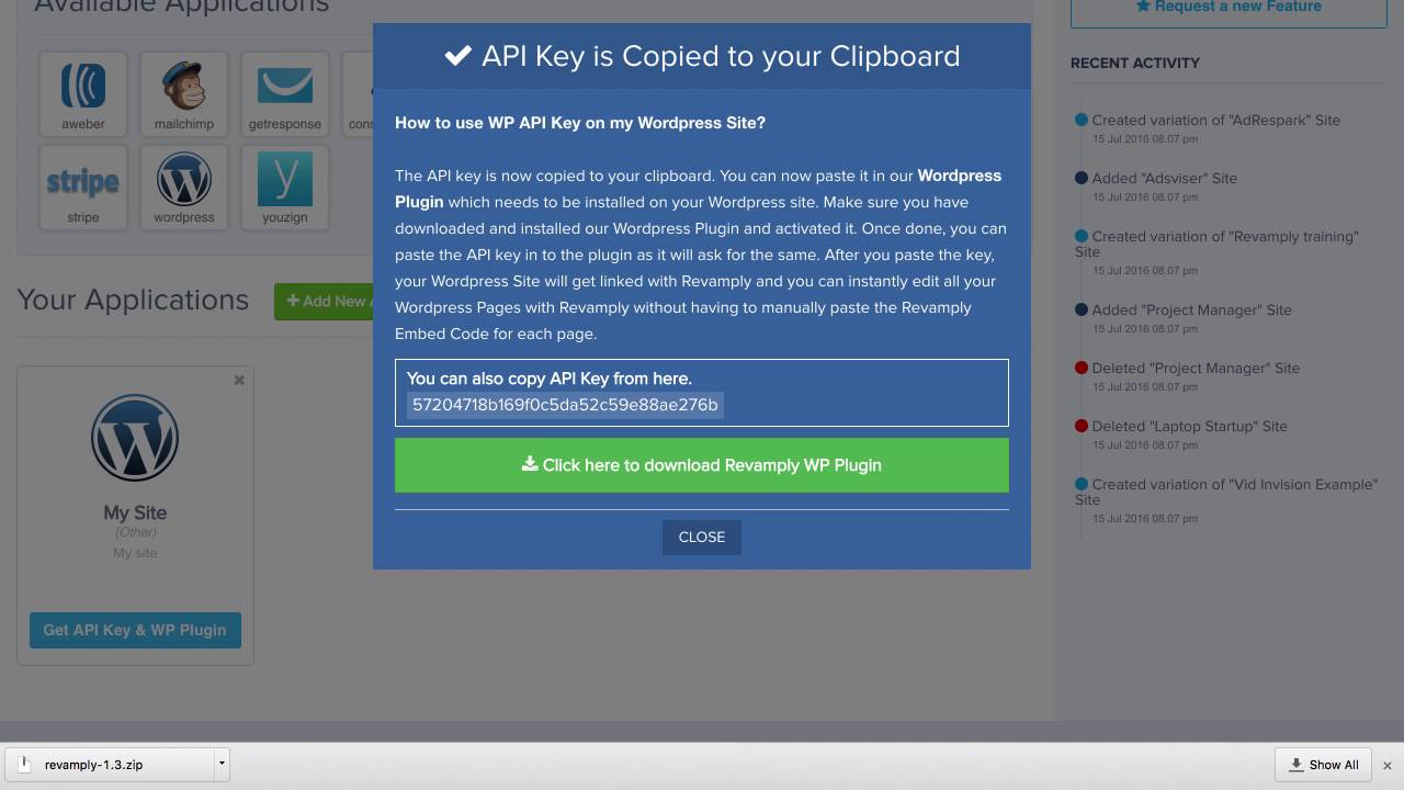 Wordpress installation