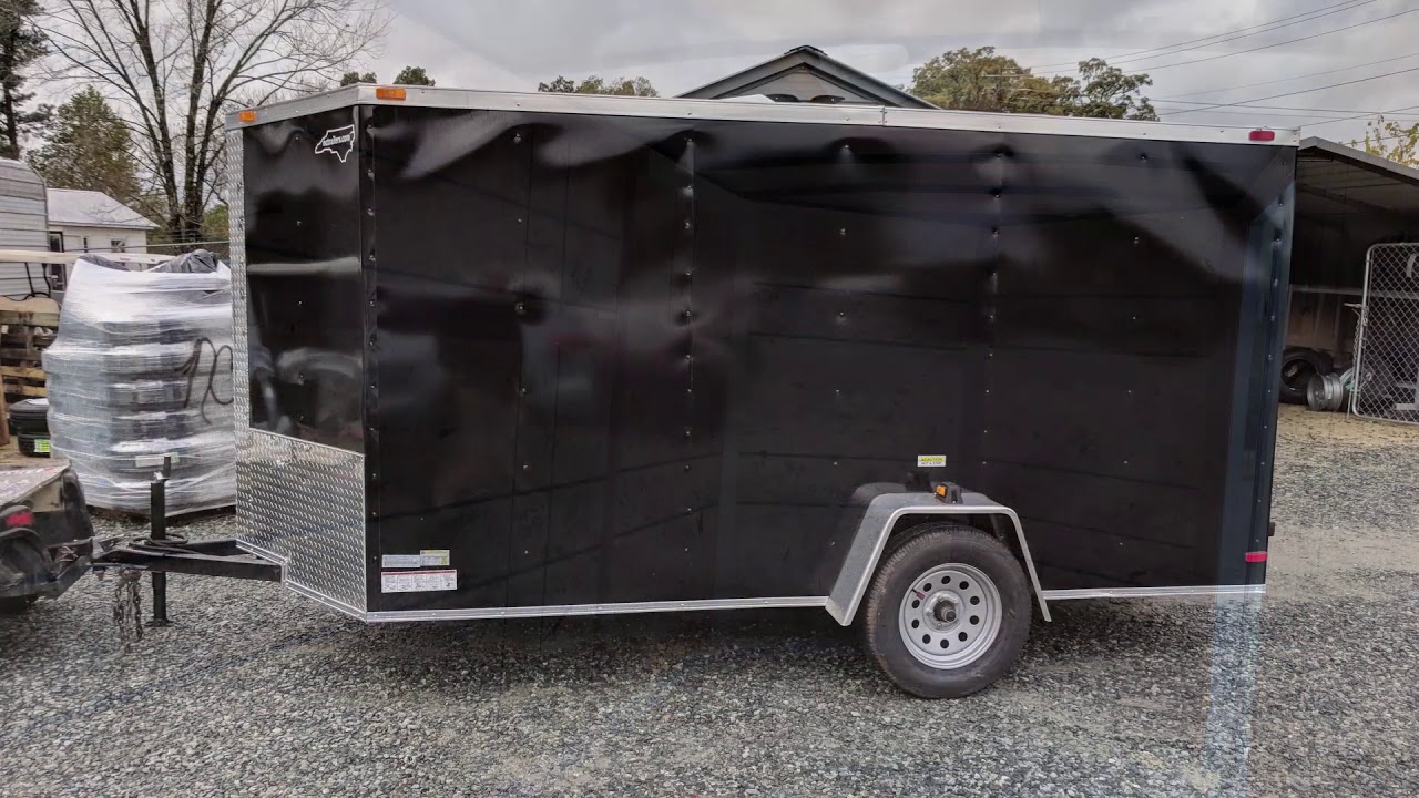 6x12 Basic 3k Ramp Door Black Enclosed Trailer Sgac Youtube
