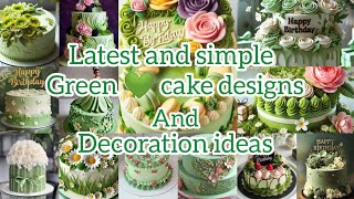 Simple 💚Green Colour Cake Designs/birthday cake/theme cake/light green cake #cake #cakedecorating  screenshot 5