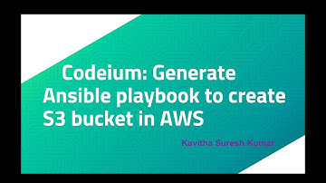 Codeium: Generate Ansible playbook to create S3 bucket in AWS