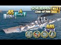 Battleship Schlieffen dominates on map Land of Fire - World of Warships