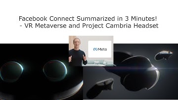 Facebook Connect Summarized in Under 3 Minutes! - VR Metaverse and Project Cambria Headset