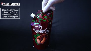 Gloss Finish Printed Stand Up Pouch And Aluminum Foil With 10 mm Spout