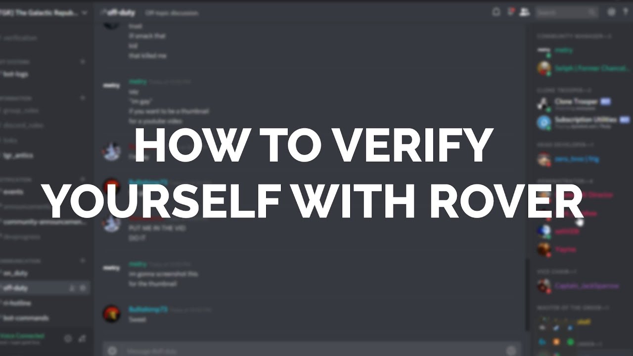 Rover Verification Tutorial Youtube - roblox verify bot for discord