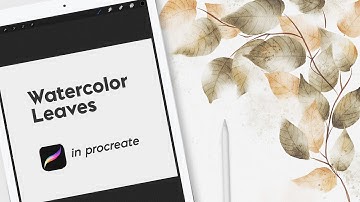 Watercolor Leaves in Procreate. Time - lapse Video.