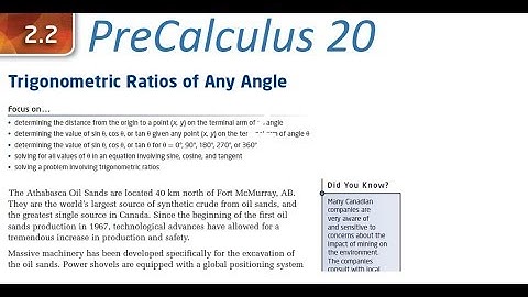 PC 20 2.2 Trigonometric Ratios of Any Angle