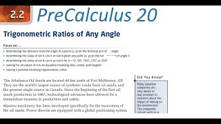 PC 20 2.2 Trigonometric Ratios of Any Angle