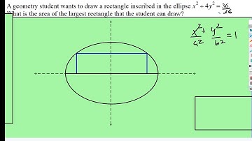 Derivatives: Optimization - Rectangle Inscribed in Ellipse