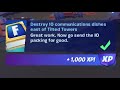 Destroy IO communications dishes east of Tilted Towers - Fortnite Battle Quests!