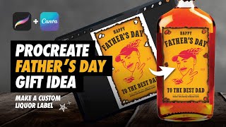 DIY Fathers Day Gift Idea | How to Customize a Liquor Label *Procreate + Canva Tutorial* screenshot 5