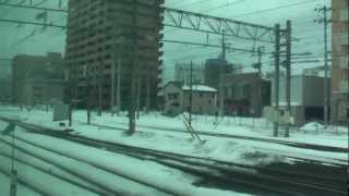 車窓 E751系特急つがる2号青森→秋田② 2012.02.24