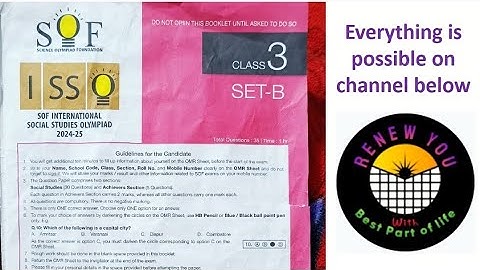 SOF ISSO 2024-2025 | CLASS 3 SET B #ISSO | answers with explanation | INTERNATIONAL SSt #olympiad