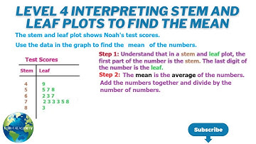 Level 4  Interpreting Stem And Leaf Plots To Find The Mean