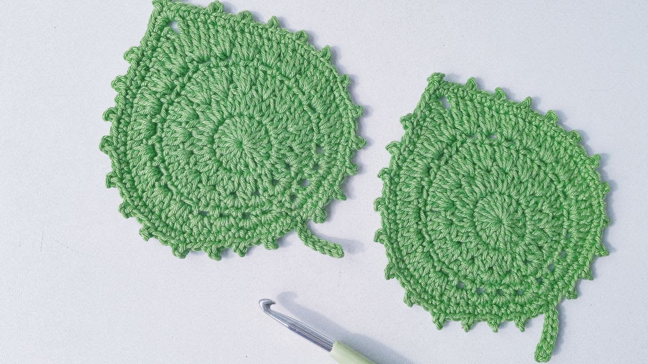 FOLHA DE CROCHÊ PARA PORTA COPOS #passoapasso #auladecrochê #crochê