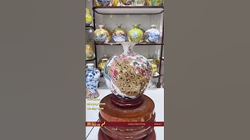 Bình hút lộc cao30cm vẽ vàng 24K - 3tr #gomsubattrang #vevang24k #binhhutloc #tailoc #cao30cm