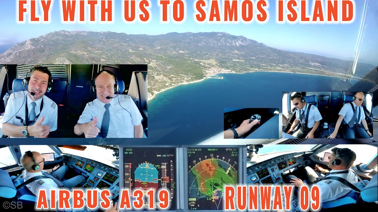 Samos🇬🇷 (SMI) | Beautiful approach to a very special airport | Airbus ...
