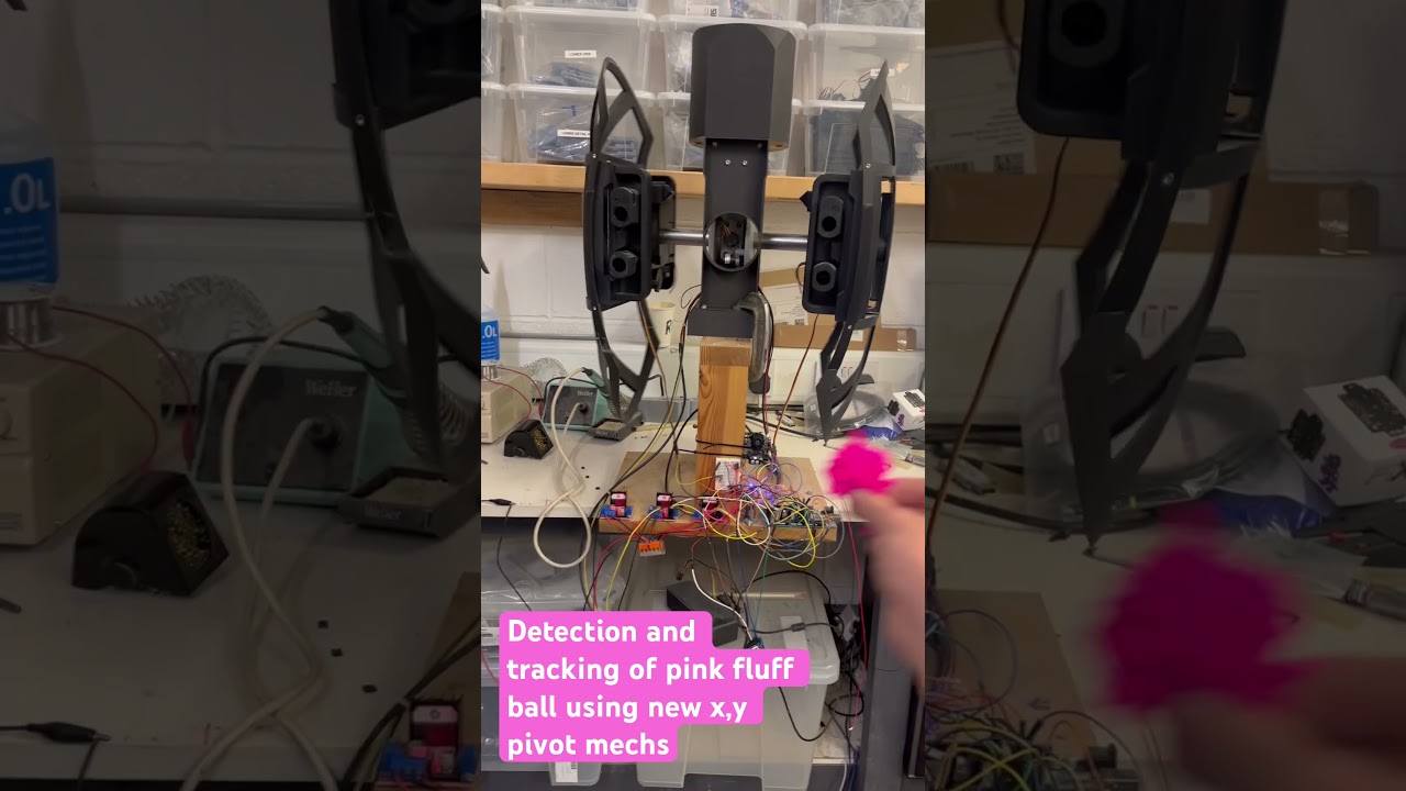 Portal Sentry Turret WIP - detection and tracking with new X & Y pivot mechanisms. 