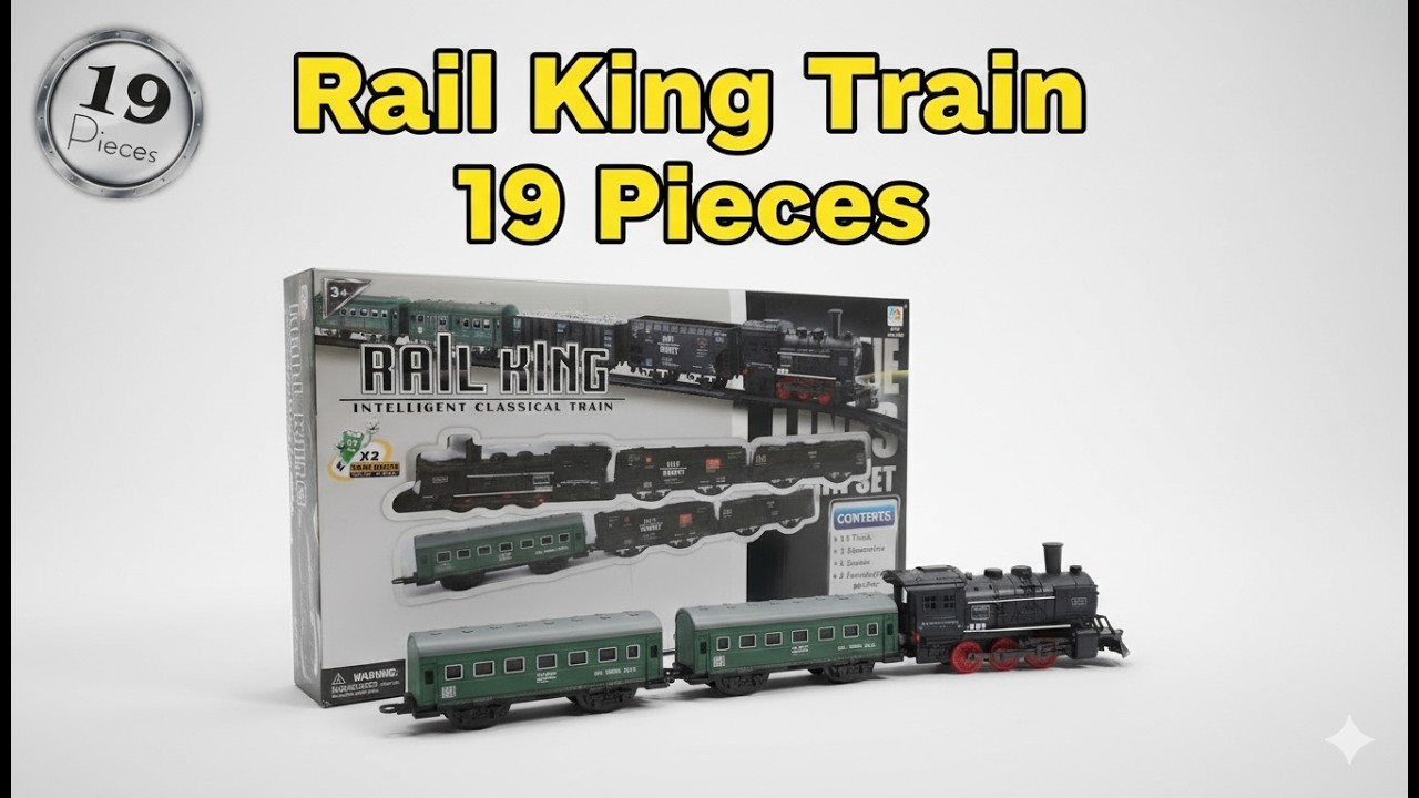 WOW! 🚆 Rail King 19 Pieces Train Set Unboxing & Setup 
