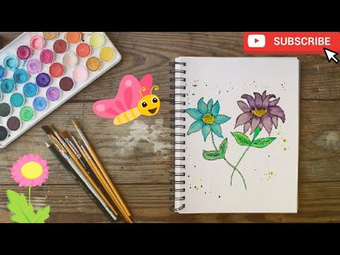 Цртамо воденим бојама-једноставно🧑🏽‍🎨 vodene boje, watercolour