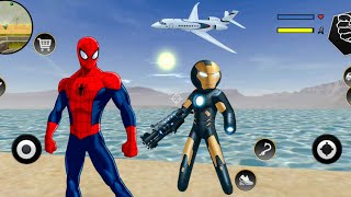 Black Iron Stickman Rope Hero Crime Gangster Android Gameplay HD screenshot 4
