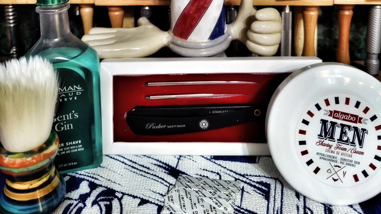 💈Parker PTBABK Adjustable Shavette Razor 🇮🇳, Algabo shaving cream 🇦🇷