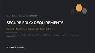 Lecture 2: Secure SDLC: Requirements