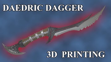 3D modeling Skyrim Daedric Dagger for 3D printing.