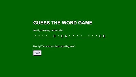 Guess the Word Game using JavaScript