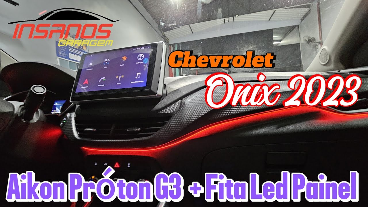 Central Multimídia Chevrolet Onix Aikon Próton 4G G3, Carplay/Android Auto, Bluetooth, IPS, DSP, GPS