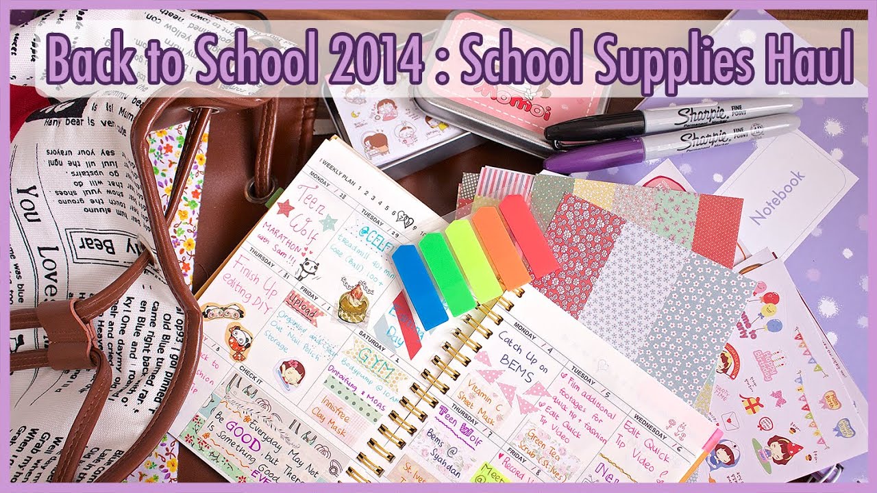 School Supplies & Planner Haul Back to School 2014 YouTube