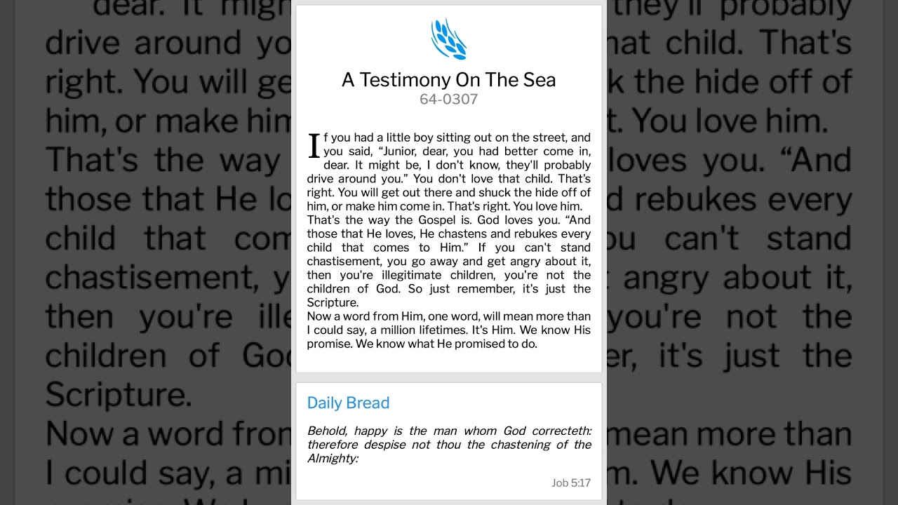 A testimony on the sea || voice of god recordings|| fresh manna 🌾 29-12-2023