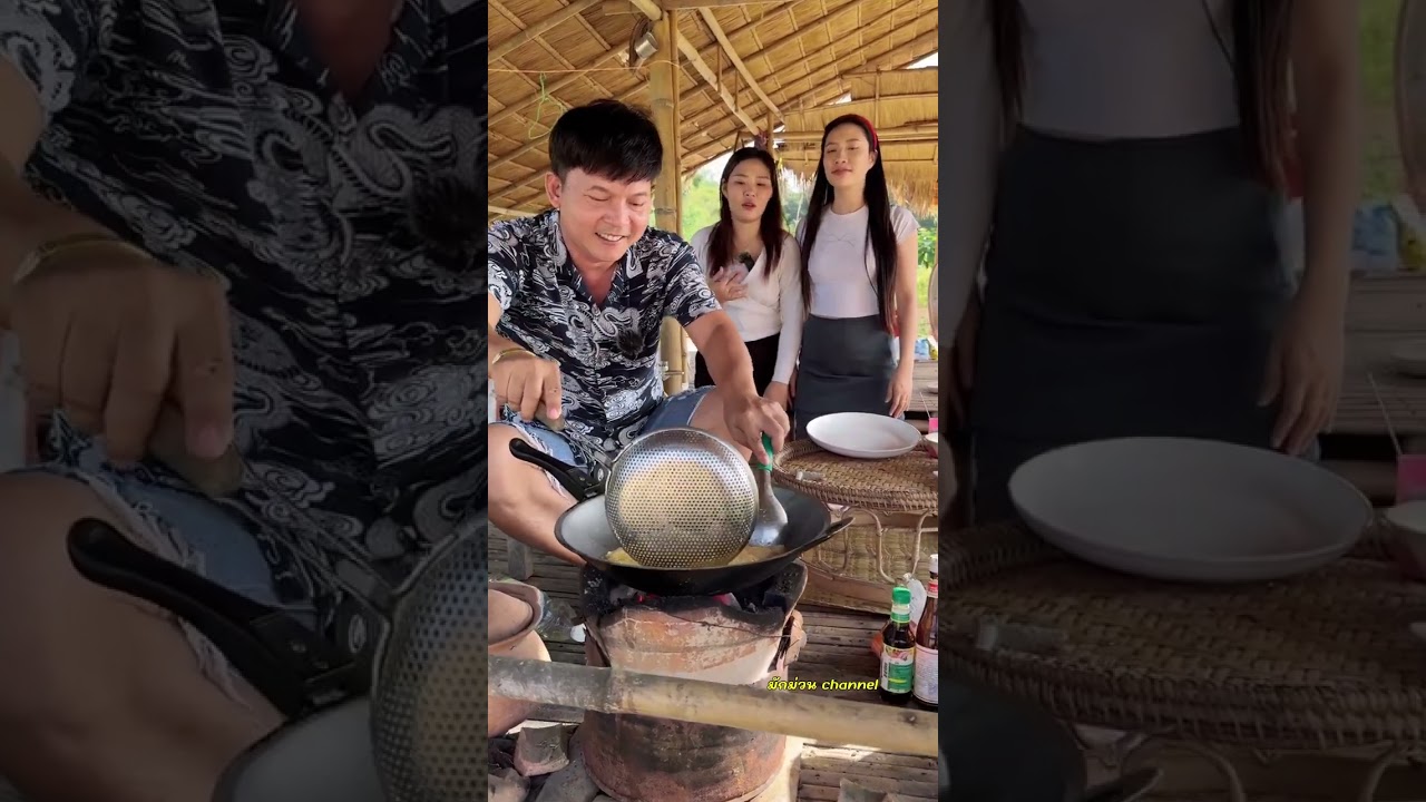 เส้นใหญ่ทอดกรอบราดหน้ากระเพราหมู