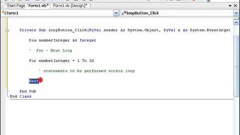 For Next Loops in VB-NET