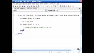 For Next Loops in VB-NET