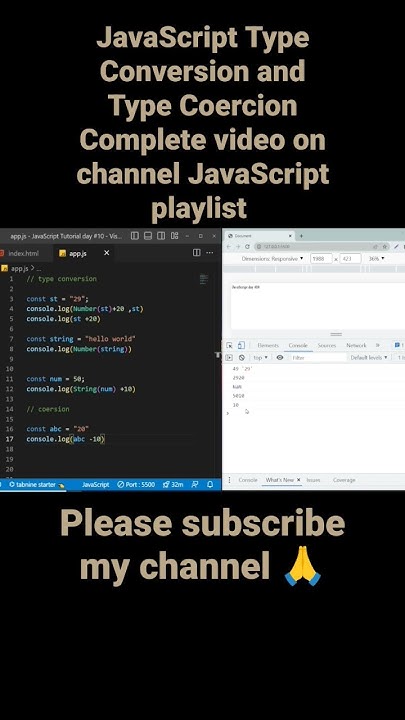 JavaScript Type Conversion and Type Coercion #javascript #youtubeshorts ...