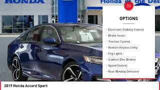 2019 Honda Accord Cathedral City CA 822208