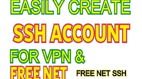 How to create ssh account for vpn connection
