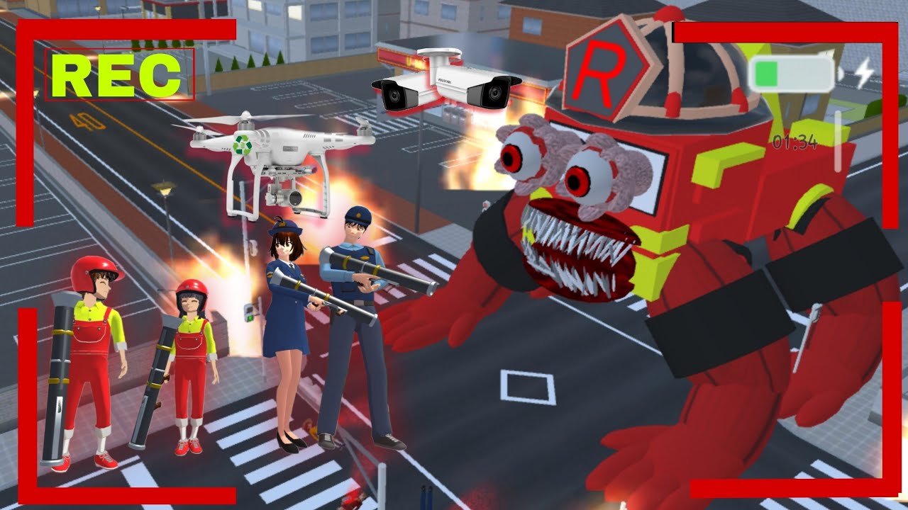 CCTV Rekam Penampakan FIRE TRUK EATER Menyerang Kota Sakura | SAKURA SCHOOL SIMULATOR 